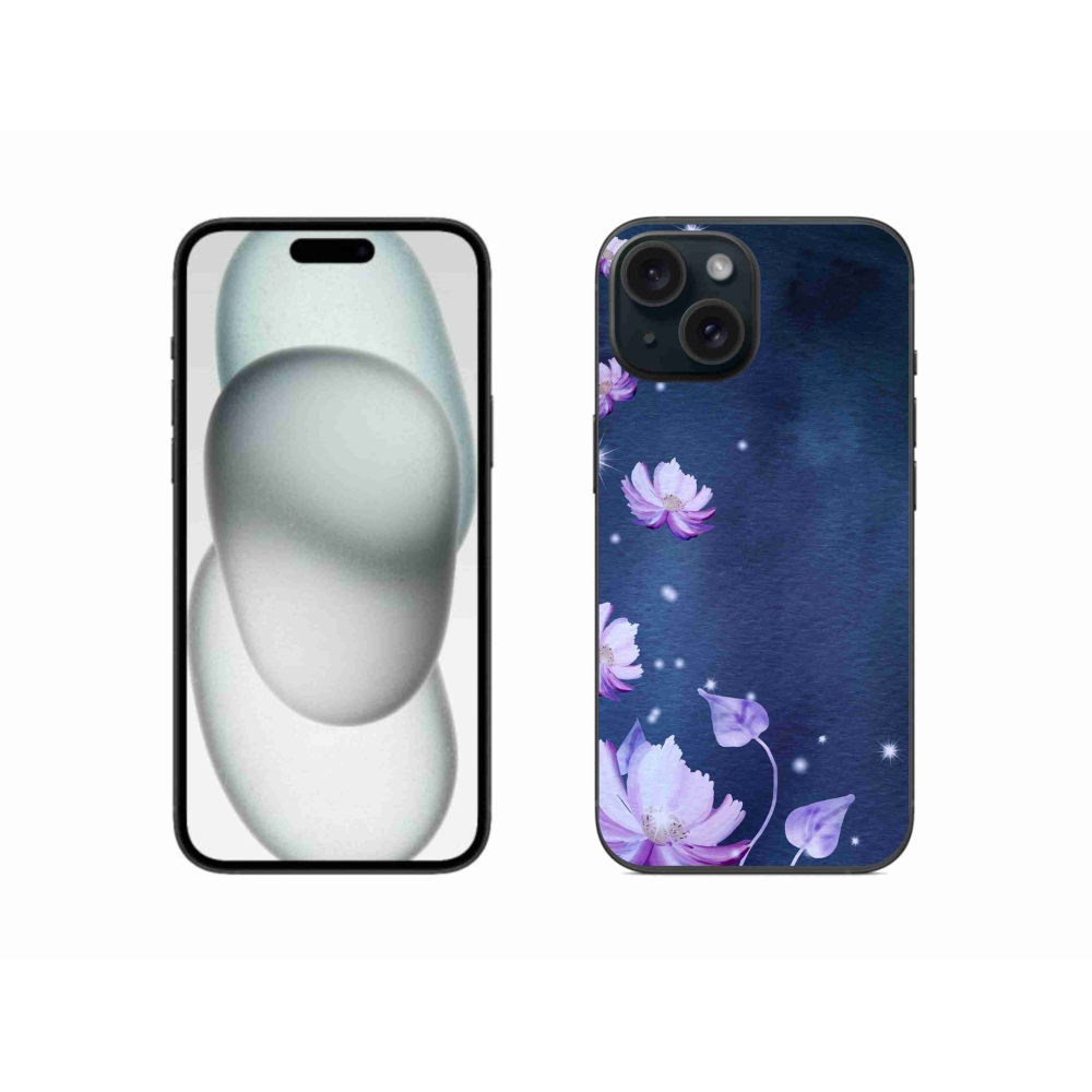 Gél tok mmCase iPhone 15 készülékhez - hulló virágok