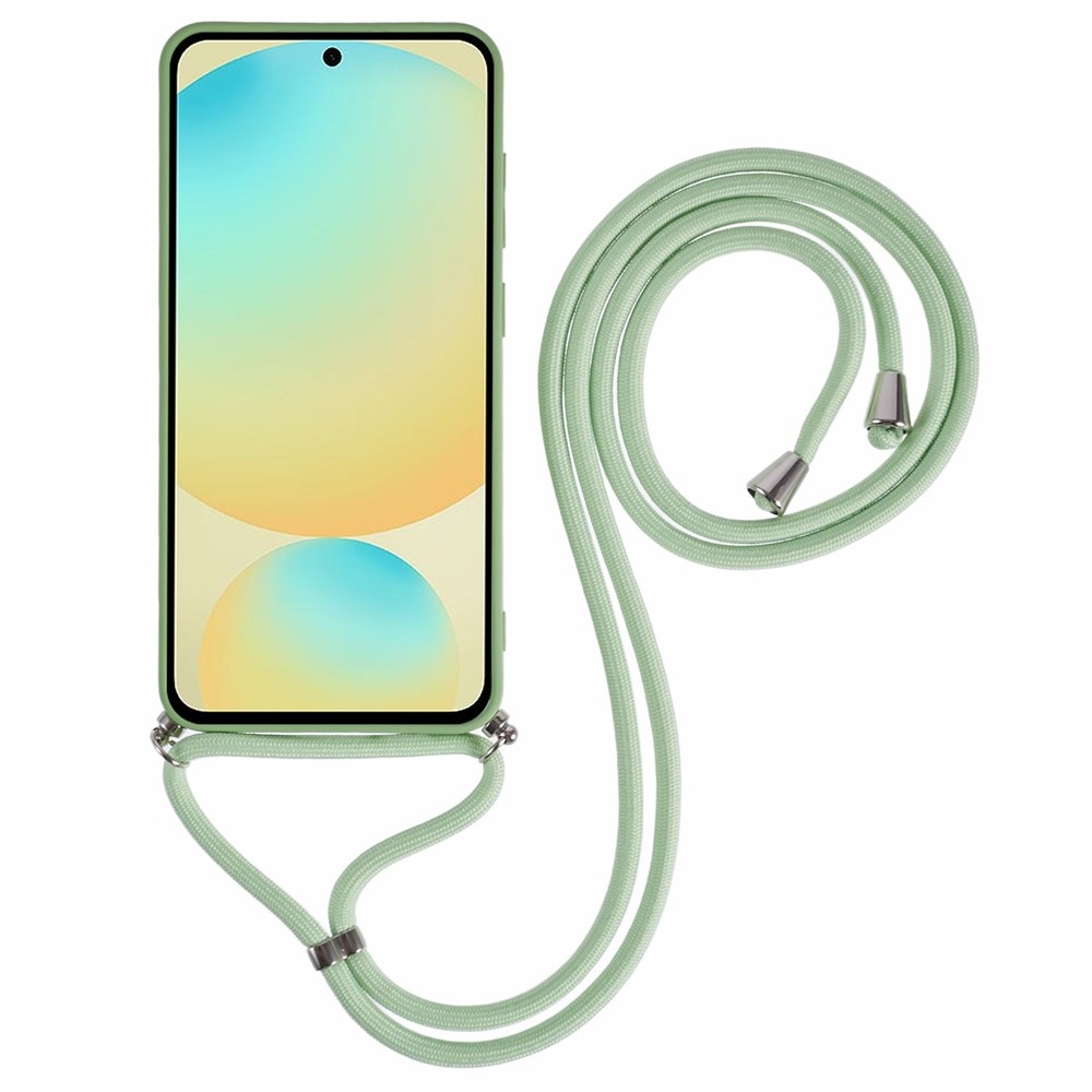 Bélelt zselés tok húzózsinórral Samsung Galaxy S25 FE készülékhez - világoszöld