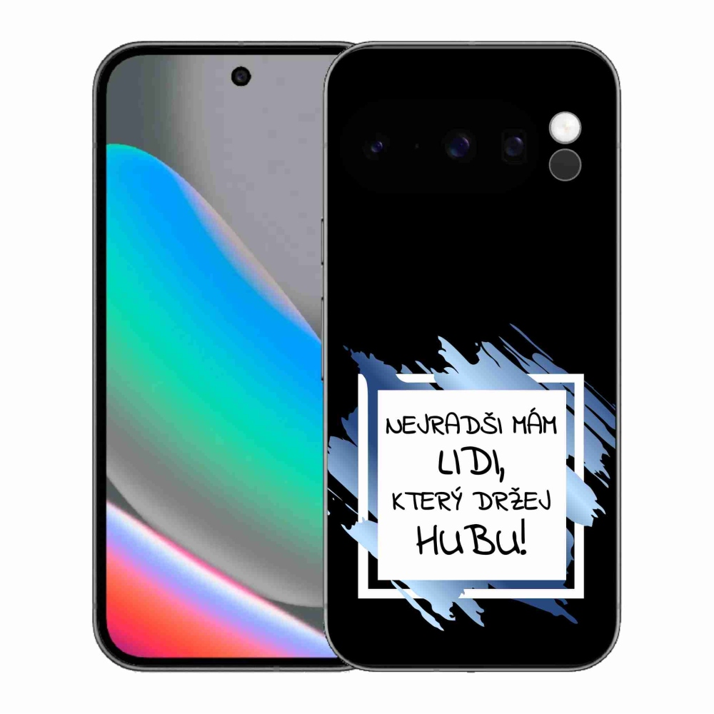 Gél borító mmCase a Google Pixel 10 Pro számára - vicces szöveg 7 fehér és fekete háttérrel