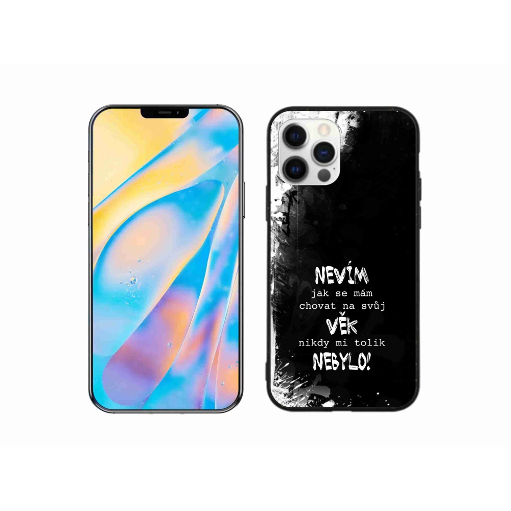 Gél borító mmCase iPhone 12 készülékhez - vicces szöveg 14 fekete háttér