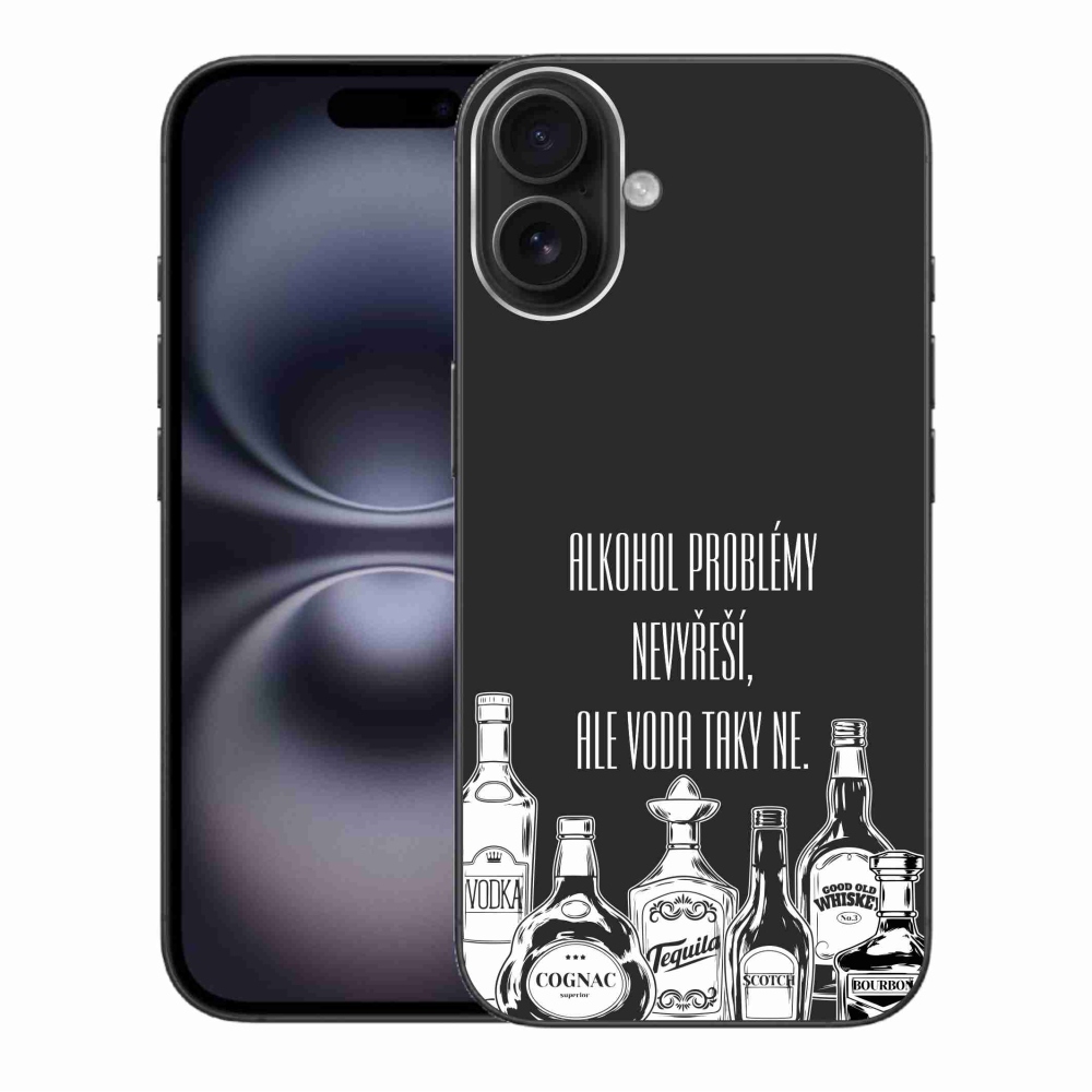 Gél borítás mmCase iPhone 16 Plus készülékhez - vicces szöveg fekete háttérrel