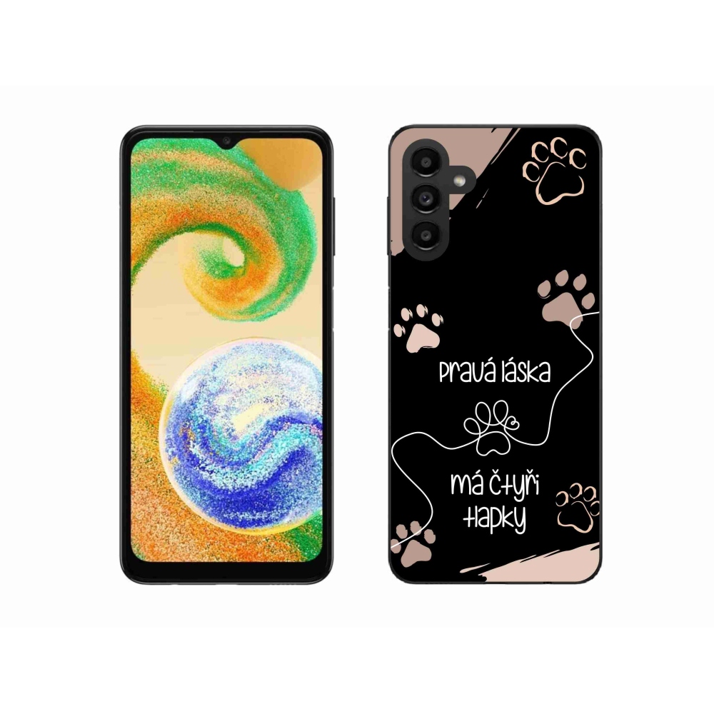 Zselés borító mmCase Samsung Galaxy A04s (164.7x76.7x9.1mm) - kutya motívum 1 fekete háttérrel