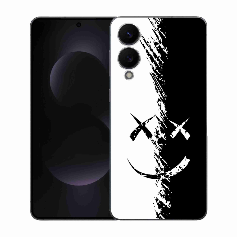 Gél borítás mmCase Samsung Galaxy S25 Edge készülékhez - fekete-fehér smiley