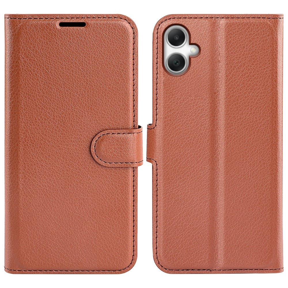 Litchi könyv tok Samsung Galaxy A07 4G-hez - barna