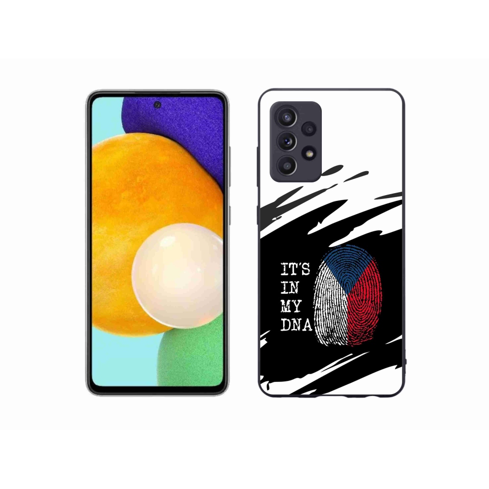 Gél borító mmCase Samsung Galaxy A52s 5G - zászlós ujjlenyomat fekete és fehér háttérrel