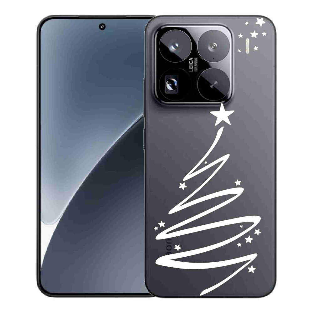 Gél borítás mmCase a Xiaomi 15 Pro számára - fehér fa átlátszó háttéren