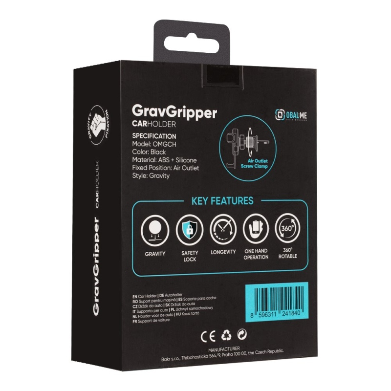 CSOMAG:ME GravGripper autós tartó Fekete