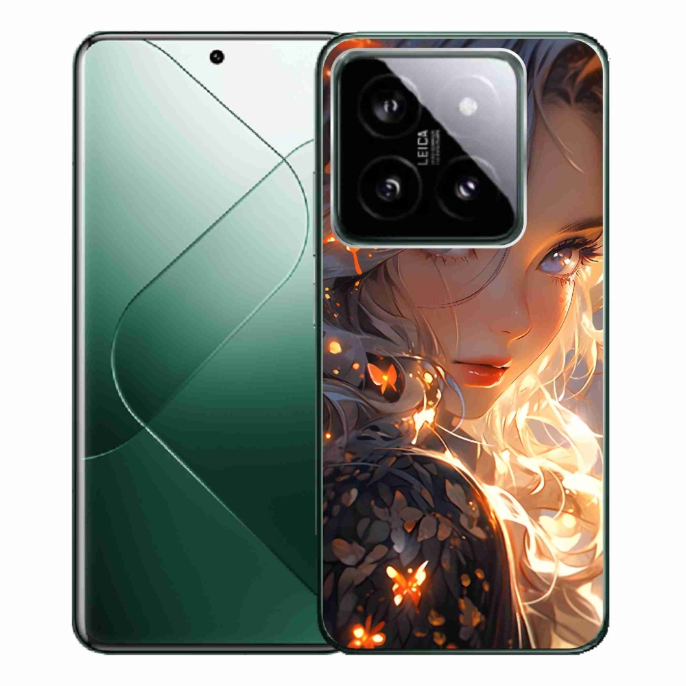 Gél borító mmCase a Xiaomi 14 Pro-hoz - lány és pillangók
