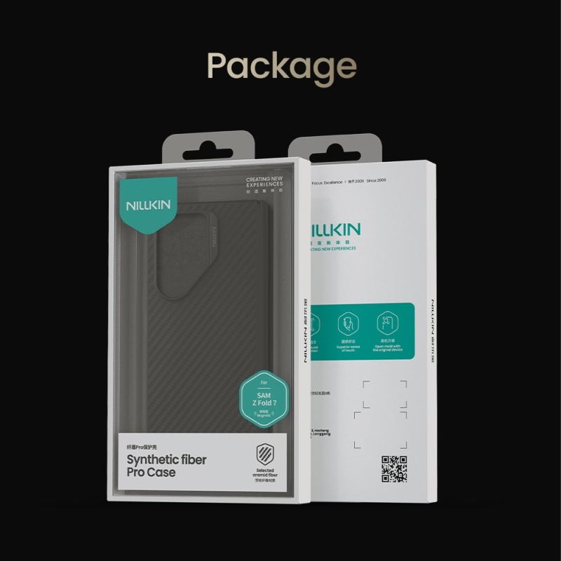 Nillkin szintetikus szálas PRO mágneses hátlap Samsung Galaxy Z Fold 7 készülékhez, fekete
