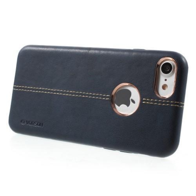 Vors műanyag tok PU-bőr hátlappal iPhone 7 és 8 készülékhez - kék