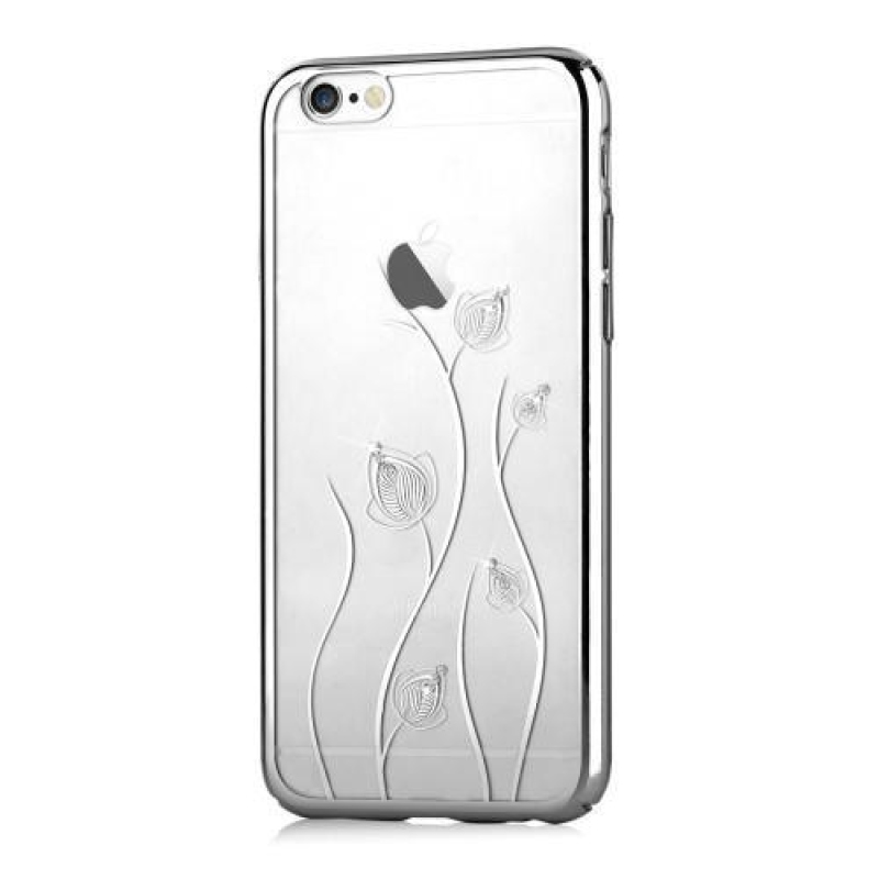 Voun műanyag tok kristályokkal iPhone 6 Plus és 6s Plus készülékhez - ezüst színben