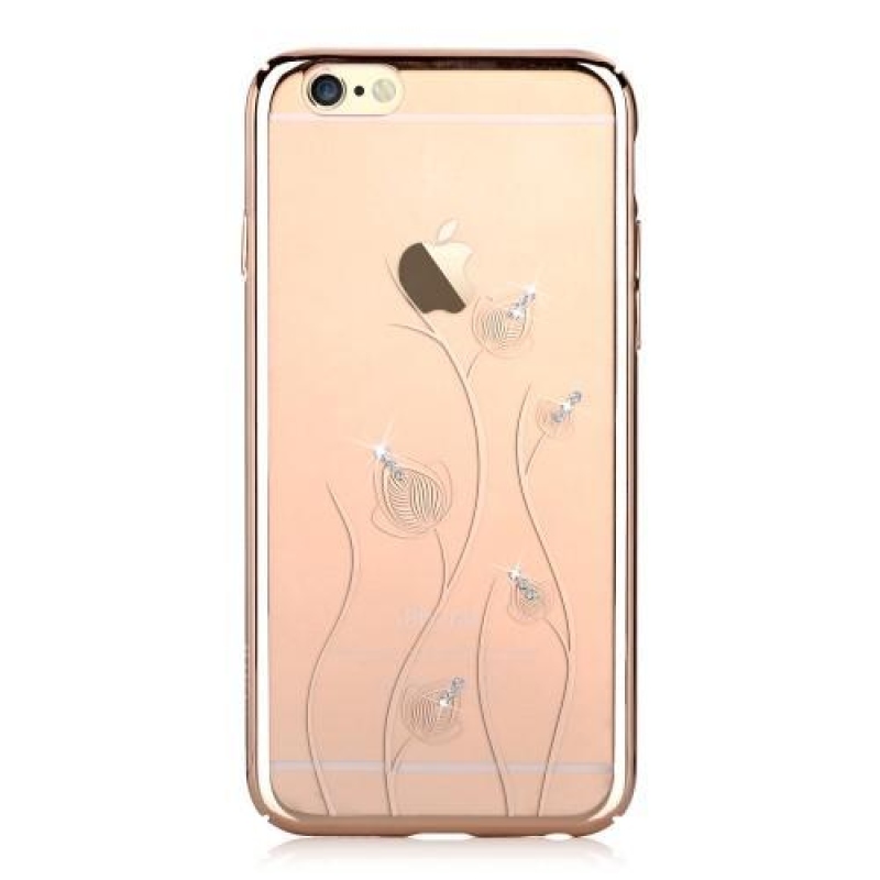 Voun műanyag tok kristályokkal iPhone 6 Plus és 6s Plus készülékhez - arany színben