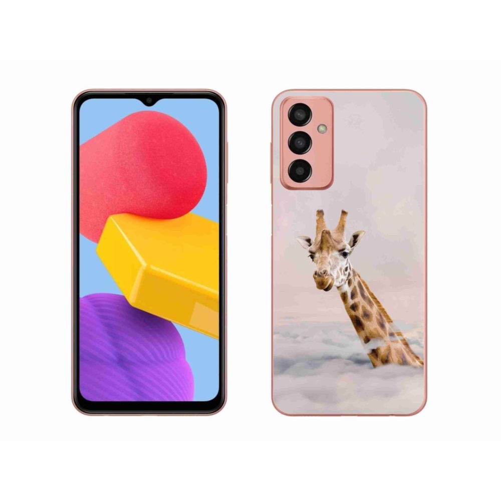 Zselés borítás mmCase Samsung Galaxy M13 készülékhez - zsiráf a felhőkben