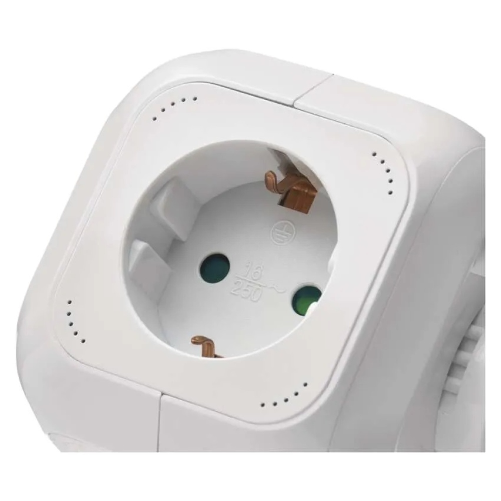 Hosszabbító kábel - kocka 1,9 m / 4 aljzat / fehér / PVC / USB-vel / 1,5 mm2