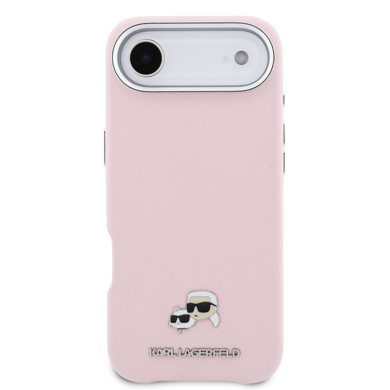 Karl Lagerfeld PU Karl és Choupette fejek Pins MagSafe hátlapi borító iPhone Air rózsaszínhez