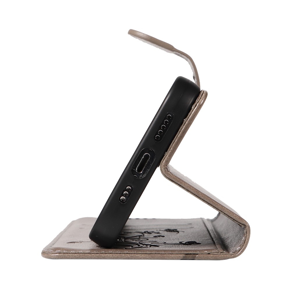 Virágos könyv tok Samsung Galaxy A06 4G készülékhez - szürke