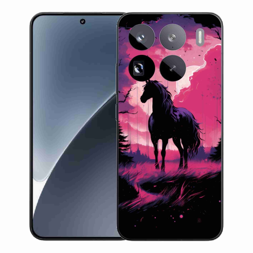 Gél borítás mmCase a Xiaomi 15 Pro-hoz - fekete rajzfilm ló 1