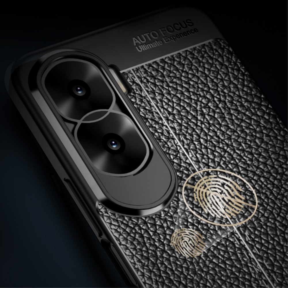 Litchi tartós zselés tok a Honor 90 Lite-hoz - fekete