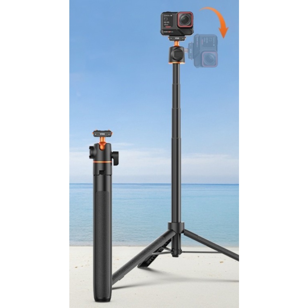 VRIG teleszkópos szelfibot 140 cm-es állvánnyal Insta360 X5-höz és Ace Pro 2-höz