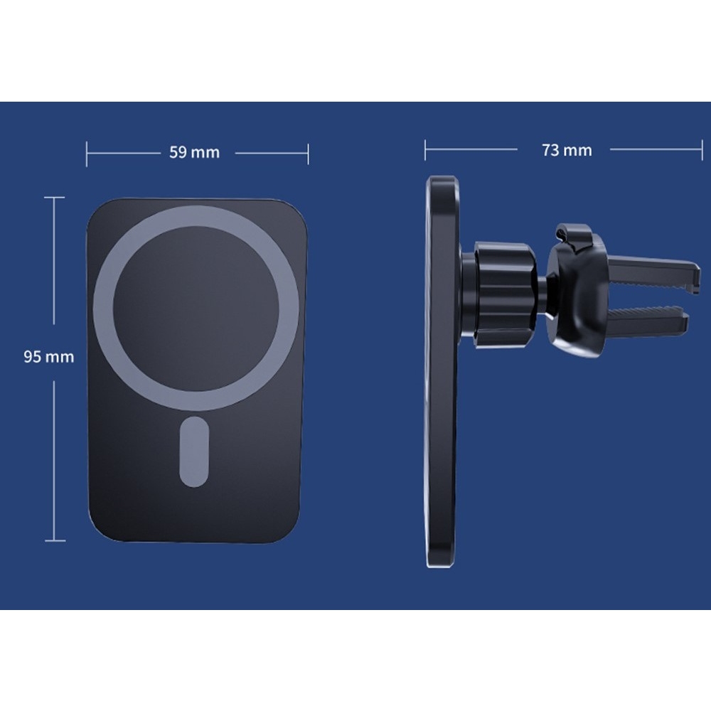 C16 mágneses vezeték nélküli autós töltő MagSafe 15W-tal - fekete