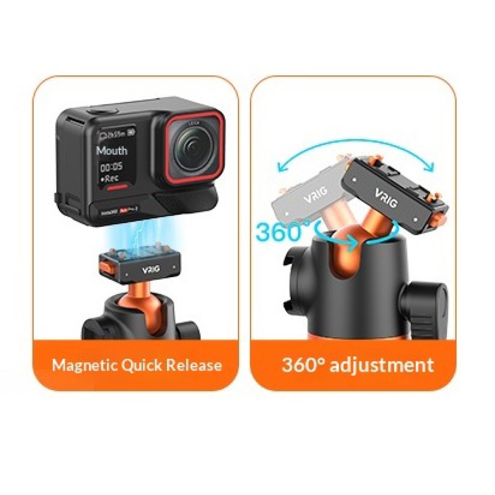 VRIG teleszkópos szelfibot 140 cm-es állvánnyal Insta360 X5-höz és Ace Pro 2-höz