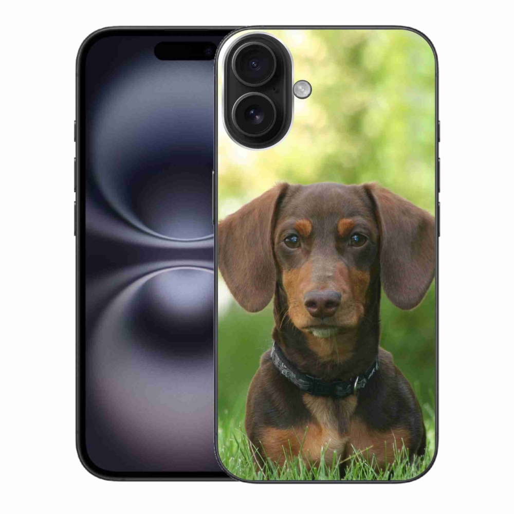 Gél tok mmCase iPhone 16 Plus készülékhez - barna tacskó