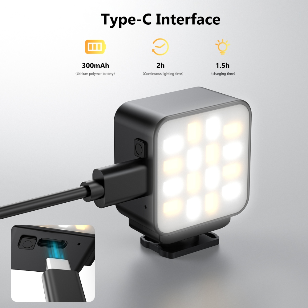 VRIG mágneses LED lámpa DJI Osmo Action 3, 4, 5 Pro és Pocket 3 kamerákhoz