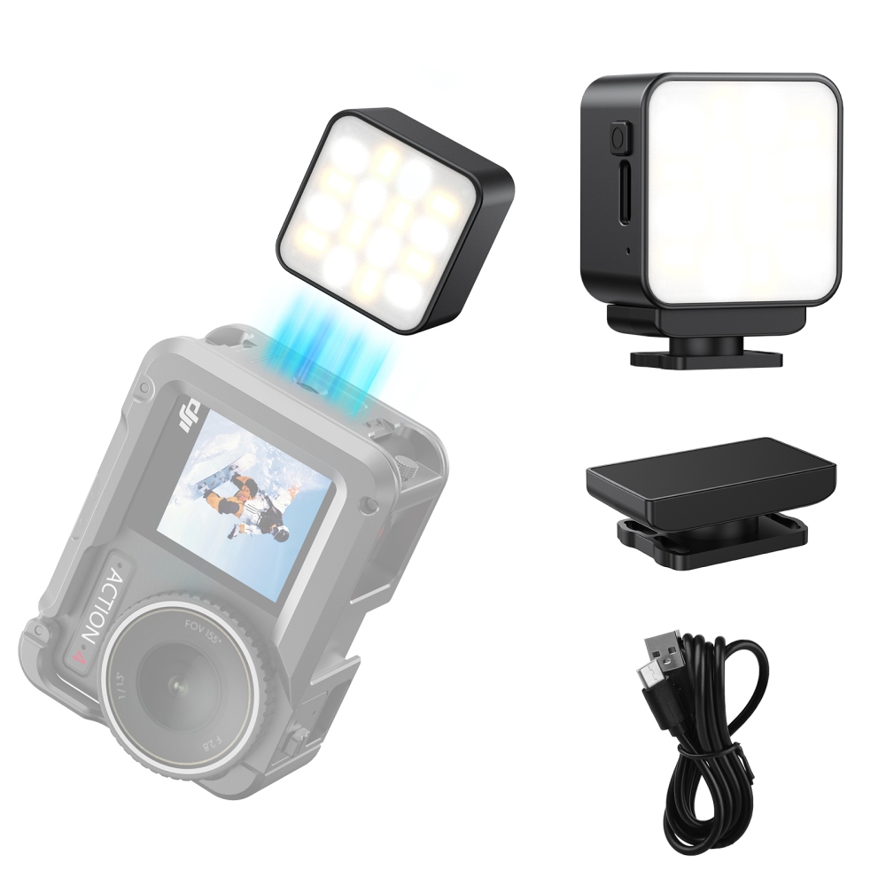 VRIG mágneses LED lámpa DJI Osmo Action 3, 4, 5 Pro és Pocket 3 kamerákhoz
