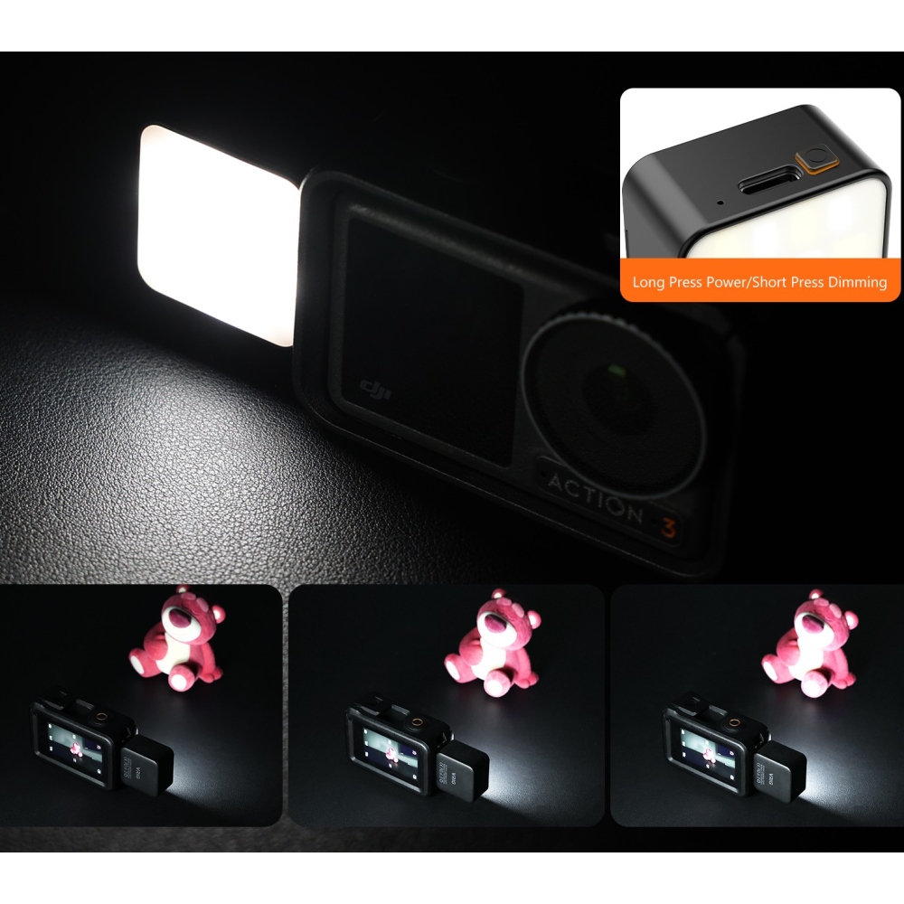 VRIG mágneses LED lámpa DJI Osmo Action 3, 4, 5 Pro és Pocket 3 kamerákhoz