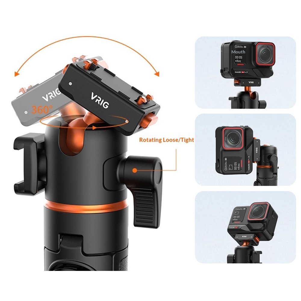 VRIG szelfibot állvánnyal és Bluetooth távirányítóval Insta360 X5 és Ace Pro 2 készülékekhez