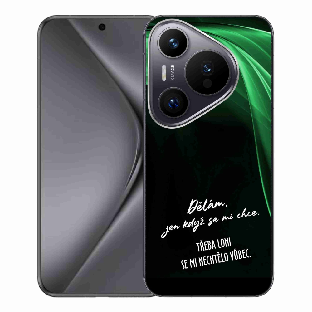 Gél borító mmCase a Huawei Pura 70 Pro készülékhez - vicces szöveg 12 fekete háttér