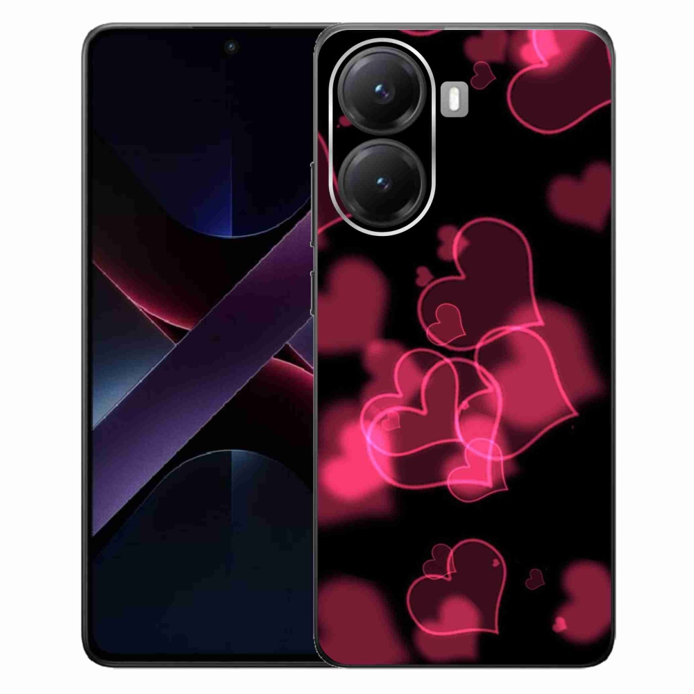 Gél borítás mmCase a Xiaomi Poco X7 Pro 5G számára - piros szívek