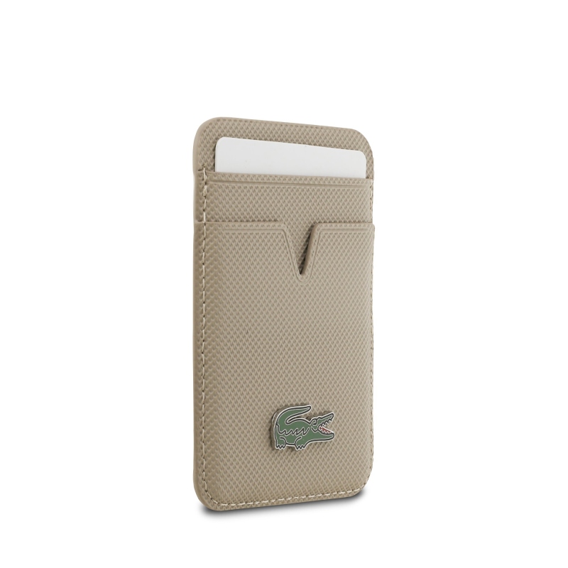 Lacoste PU Iconic Petit Pique MagSafe pénztárca Taupe