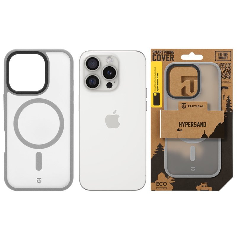 Tactical MagForce Hypersand tok az Apple iPhone 16 Pro-hoz, világosszürke