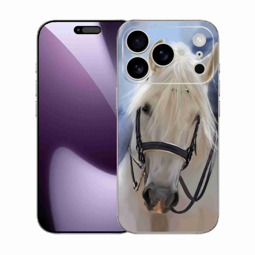 Zselés borítás mmCase iPhone 17 Pro készülékhez - fehér ló