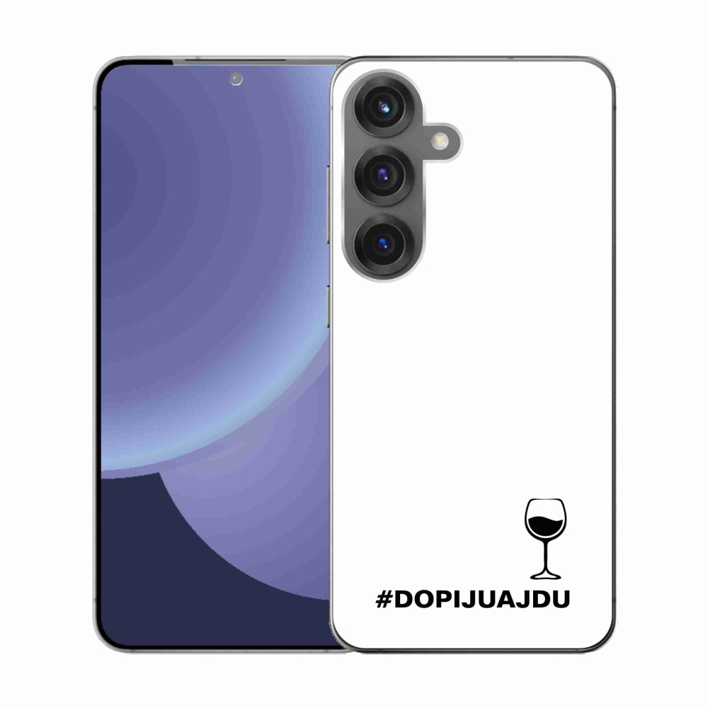Gél borítás mmCase Samsung Galaxy S25 készülékhez - bor motívum fehér háttérrel