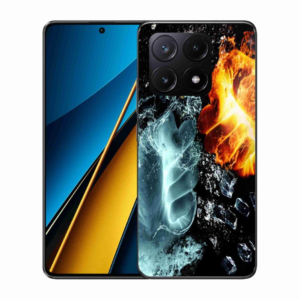 Gél borítás mmCase a Xiaomi Poco X6 Pro 5G számára - víz és tűz