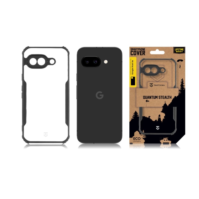 Tactical Quantum Stealth Cover for Google Pixel 9a Clear/Black (átlátszó/fekete)