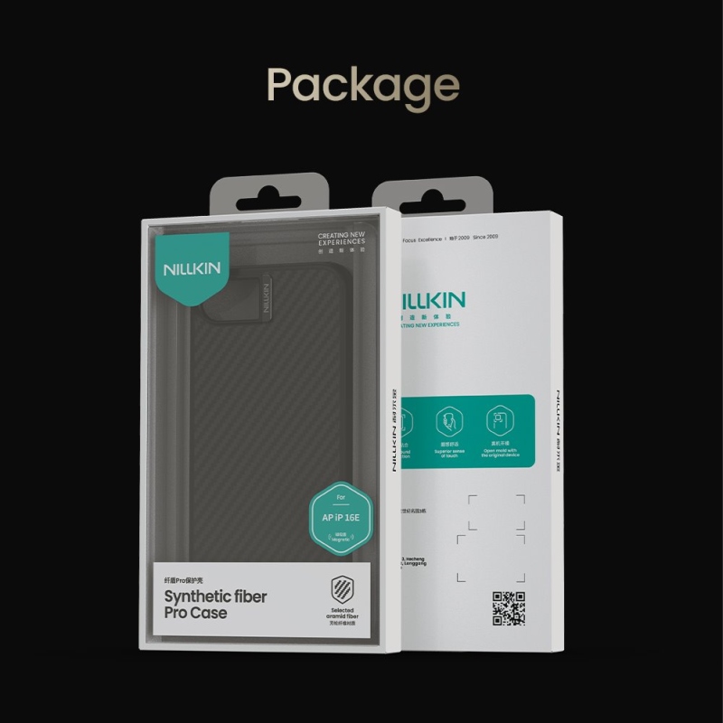 Nillkin Szintetikus szálas PRO mágneses hátlap Apple iPhone 16e Fekete