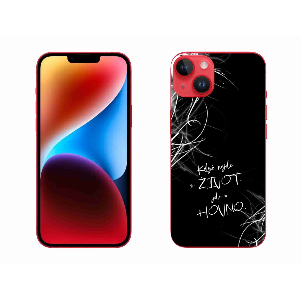 Gél borítás mmCase iPhone 14 Plus készülékhez - vicces szöveg 16 fekete háttér