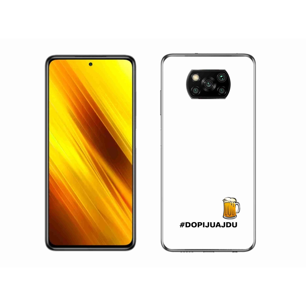 Gél borítás mmCase a Xiaomi Poco X3 Pro számára - sör motívum 1 fehér háttér