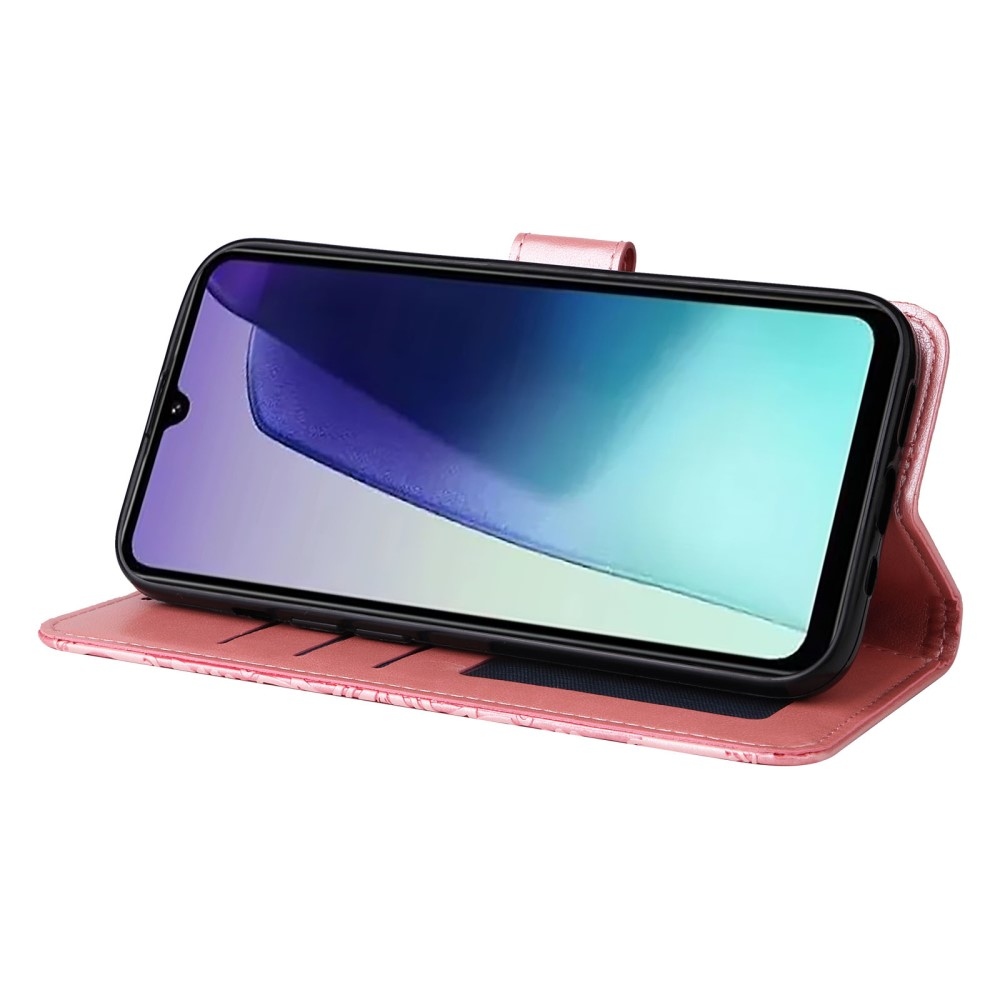 Napraforgó könyv tok a Xiaomi Redmi 14C/Poco C75-hez - rózsaszínű