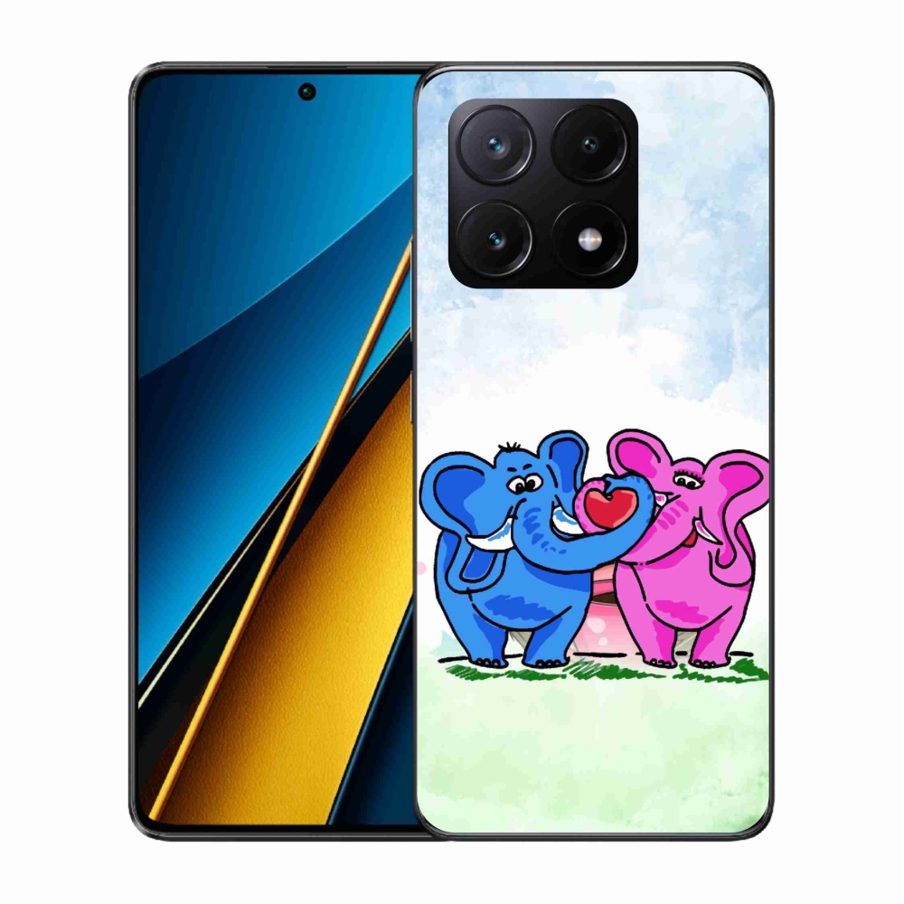 Gél borítás mmCase a Xiaomi Poco X6 Pro 5G számára - szerelmes elefántok