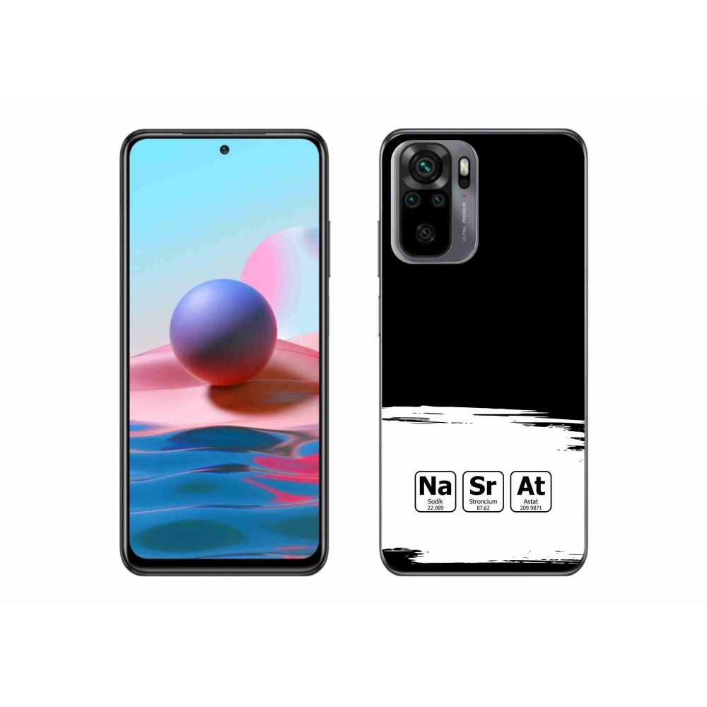 Gél borító mmCase a Xiaomi Redmi Note 10S-hez - kémiai elemek fehér és fekete háttérrel