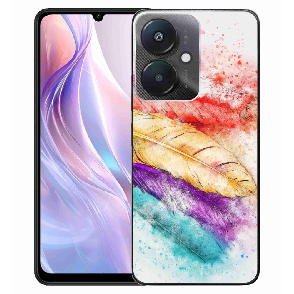 Gél borítás mmCase a Xiaomi Redmi 13C 5G-hez - színes tollakkal