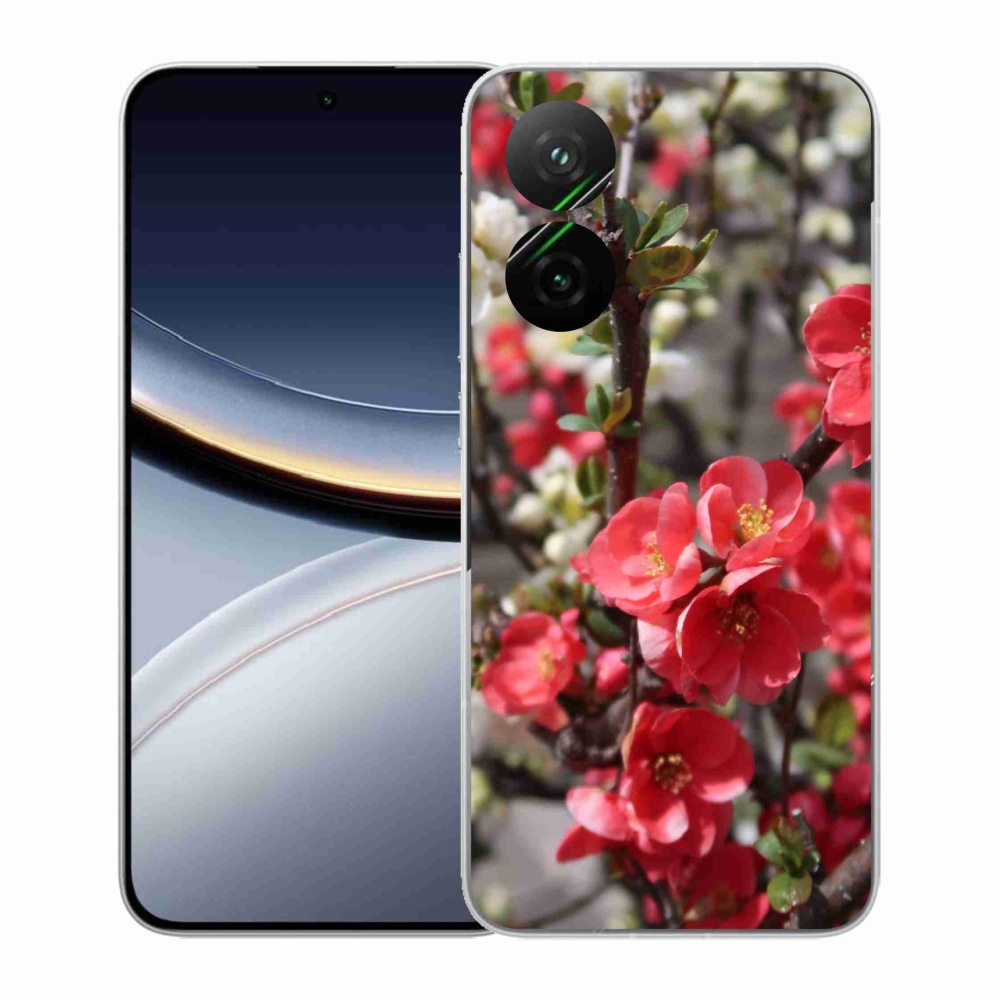 Gél borító mmCase a Xiaomi Poco F7 5G-hez - piros virágok