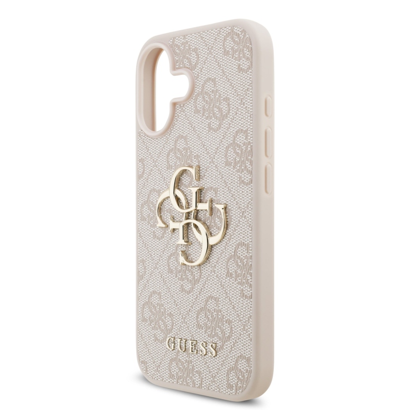 Guess PU 4G fém logós hátlap iPhone 17-hez, rózsaszín