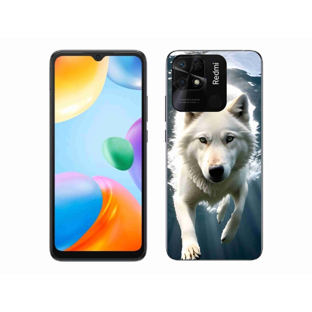 Gél borítás mmCase a Xiaomi Redmi 10C-hez - fehér farkas