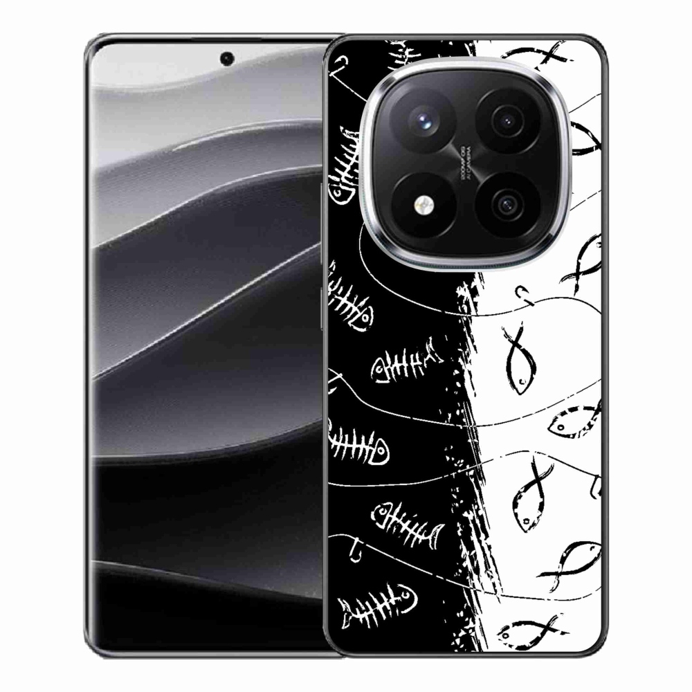 Gél borító mmCase a Xiaomi Redmi Note 14 Pro+ 5G számára - csontvázak és halak