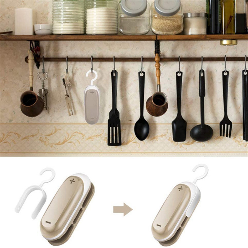 Kompakt, akkumulátoros élelmiszerzacskó-hegesztő – szürke